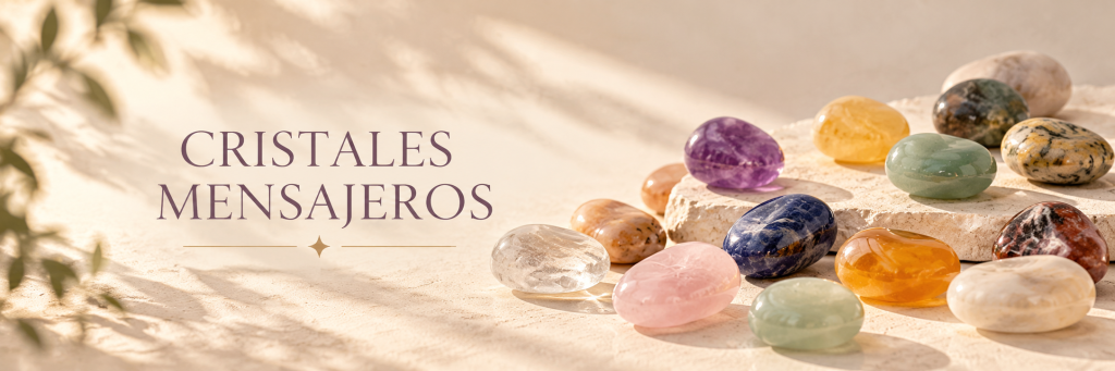 Cristales mensajeros en luz dorada